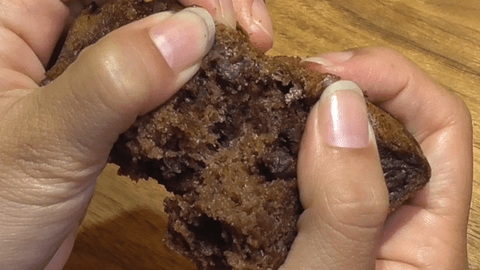 breaking the chocolate bread